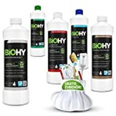 BIOHY Chef Complete Set + tillbehör | Diskmedel | Diskmedel | Diskmaskintabs | Sköljmedel | Universalavkalkning | Rengöringsmedel för glaskeramikhällar | Ugnsrengöringsmedel | Diskborste | Doserare | Hållbarhet
