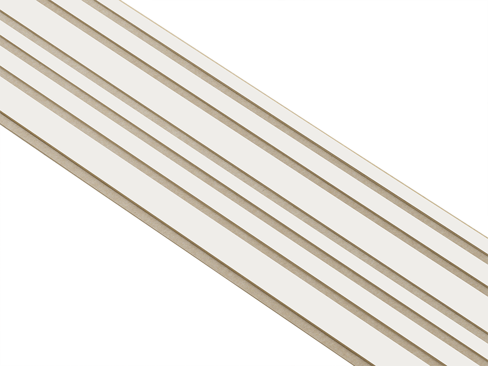 I-Wood Basic Mixed listebredde paneler, i hvidmalet - mål 16 x 300 x 2780 mm.