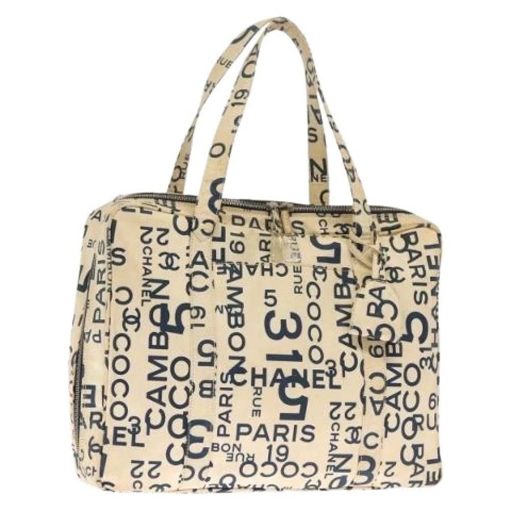Chanel Vintage Pre-owned Canvas Weekendtaske - Vintage - Dame - Beige - ONE SIZE -
