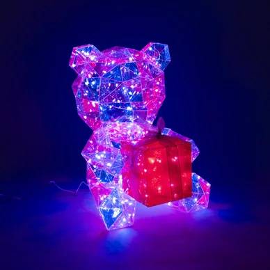 Konstsmide Teddybjørn, Diamanteffekt, RGB 3082-500
