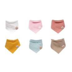 6 pack - 6 färger - 100% Bomull - Haklapp Baby - Baby Bibs - Haklappar för dreglande - Dregglisar Bebis -Muslin Dregelhaklapp - Dribble Bibs - Baby Halsduk- Bandana Bibs - Bandana Bebis -