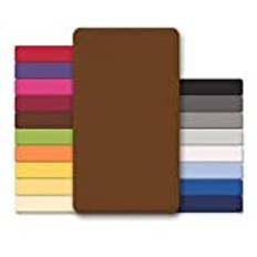 CelinaTex Jersey bäddmadrass resårlakan 200 x 200 – 200 x 220 cm chokladbrun 100 % bomull kammad upp till 12 cm madrasshöjd Oeko-TEX