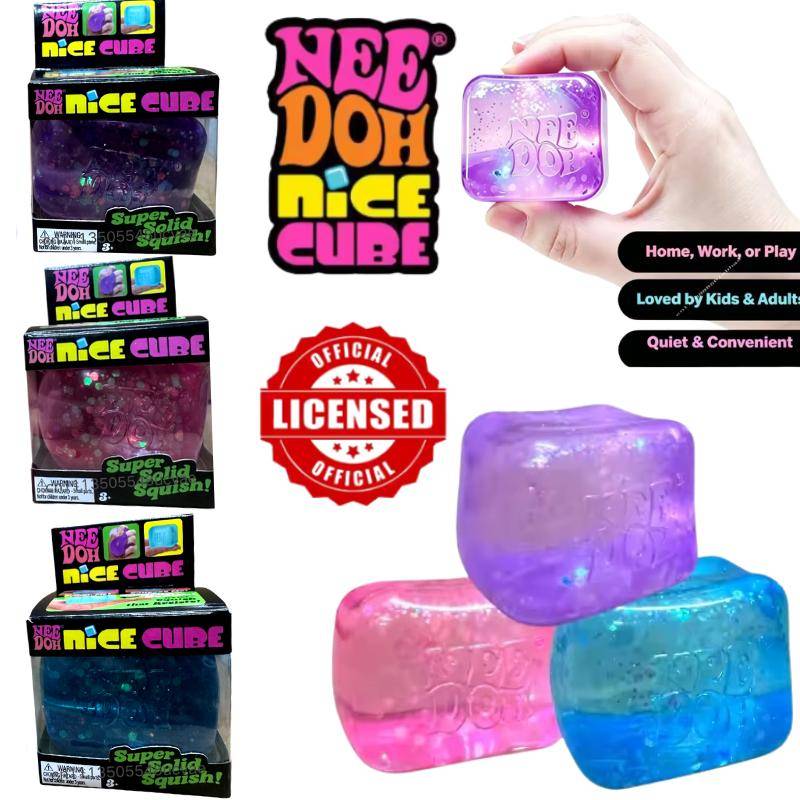 Nee Doh Maltos Glittrande Stresskub Långsam Återhämtning Squishy Leksak, Lugnar Ångest, ADHD-lindring Sensorisk Fidget-leksak