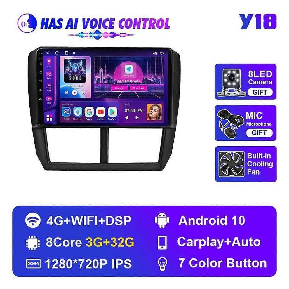 (Y18 3G 32G Voice) 2din Radio Android Car Radio Navi for Subaru Forester 3 SH Impreza 2007-2013 Auto Carplay Autoradio Navi Audio for Cars