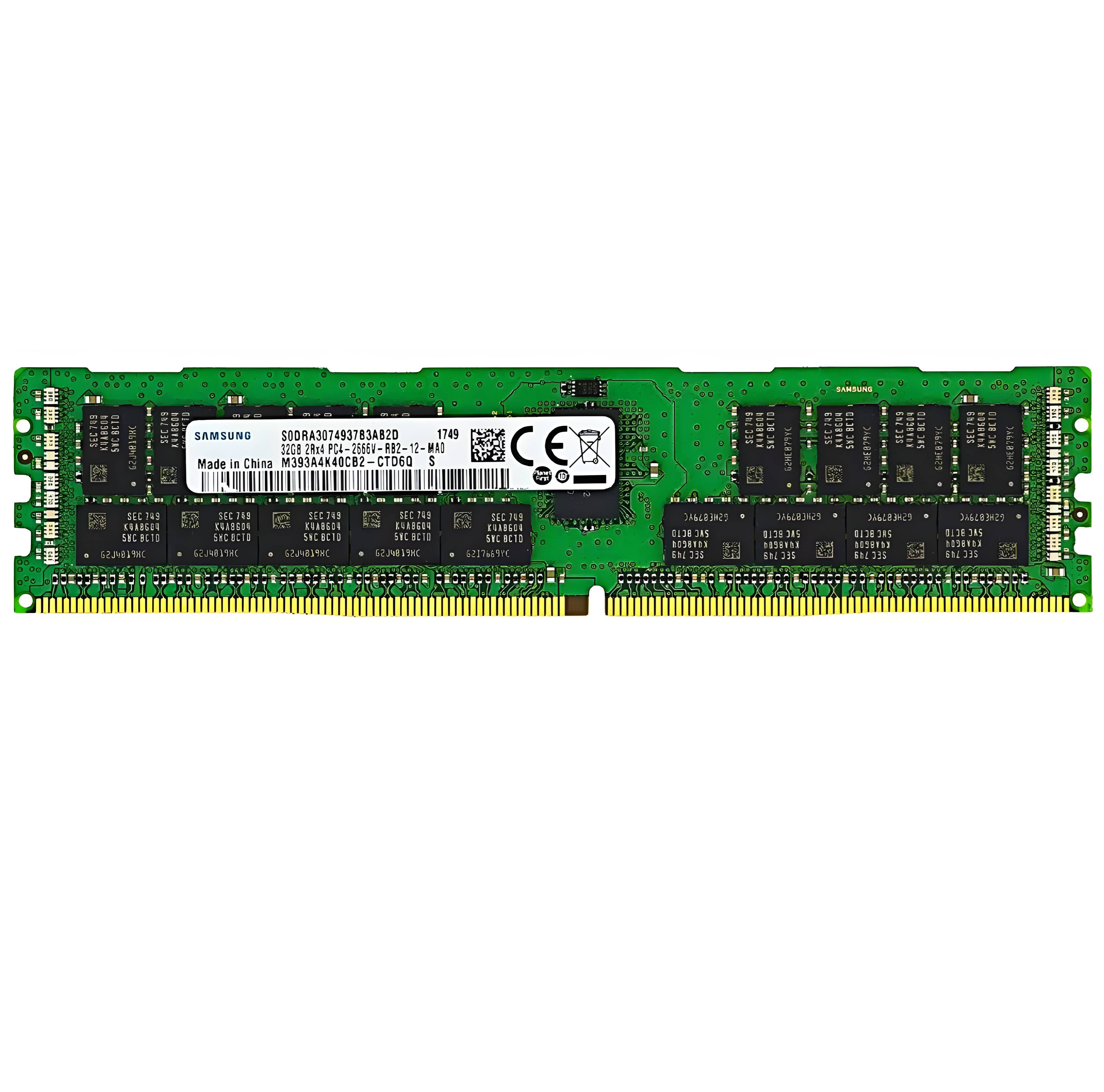 Begagnat Samsung 32GB 2Rx4 PC4-21300 DDR4-2666MHz ECC Registered RDIMM M393A4K40CB2-CTD6Q