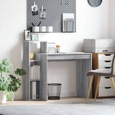 Datorbord Grå sonoma Spånskiva Medium Hyllor Datorbord