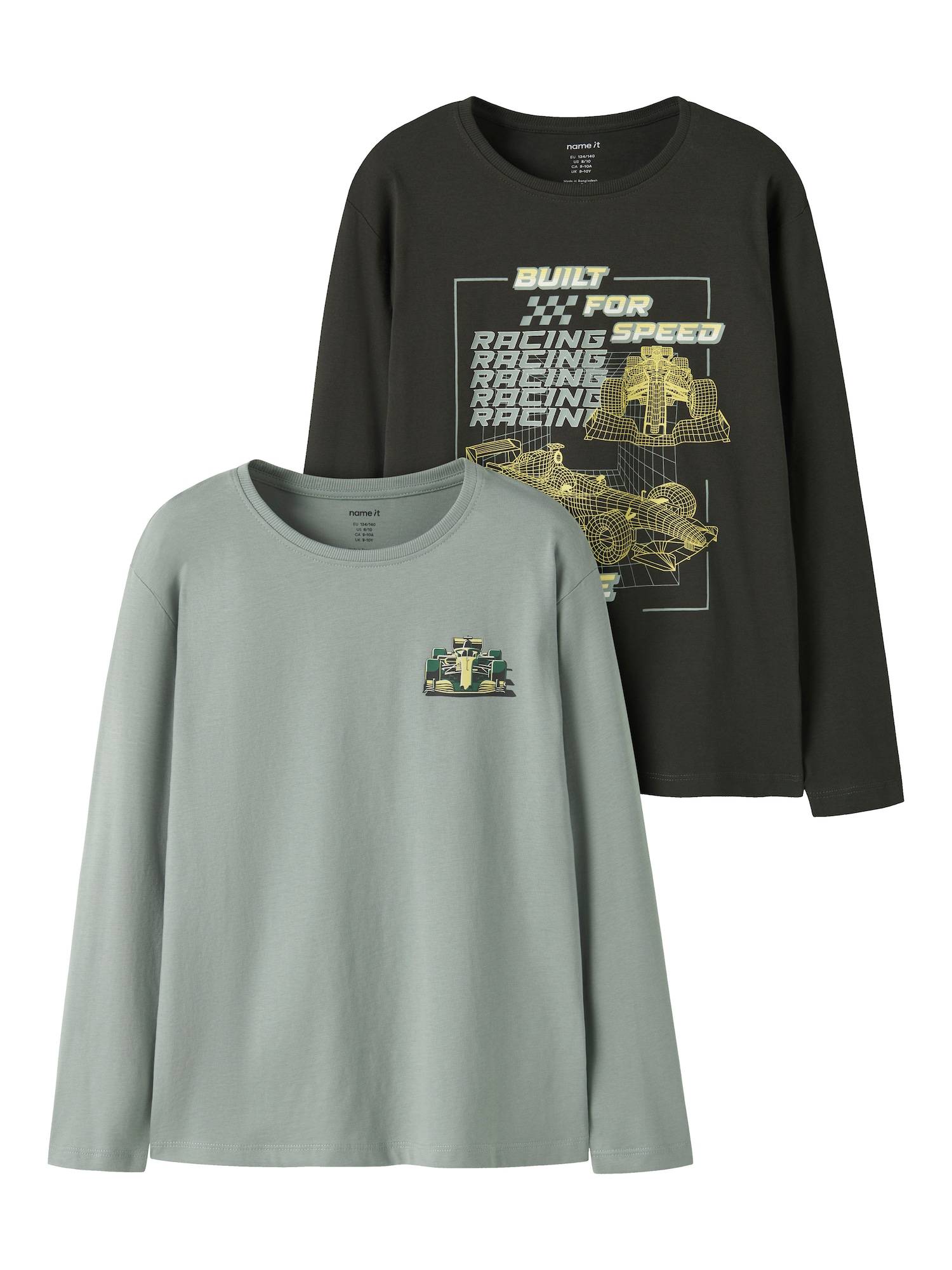NAME IT Shirts 'NKMVICTOR'  lysegul / antracit / pastelgrøn / mørkegrøn