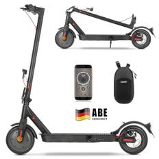 E Scooter mit Straßenzulassung, ABE Elektroroller Belastung bis 120kg, 30 km Reichweite, LED, 20km/h, 350W Motor, 8,5 Zoll Wabenreifen,Duales Bremssystem E Roller für Erwachsene (Doppelfederung)