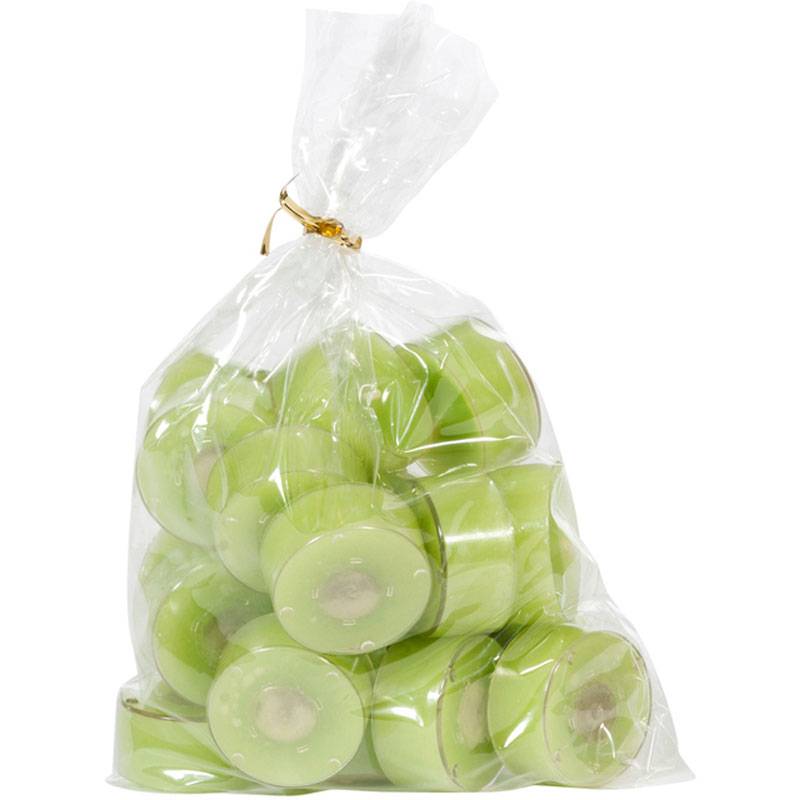 Värmeljus Limegrön 20st - Genomskinlig Kopp 4H