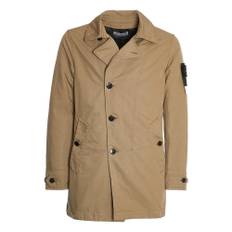 Stone Island, Kappa, Herr, Beige, S, Elegant Biscuit Short Trench Coat