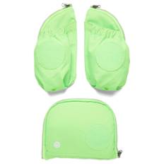 Ergobag Zubehör Pack/Cubo/Cubo Light/Wide Fluo LED - Seitentaschen Zip-Set 3tlg. (grün)