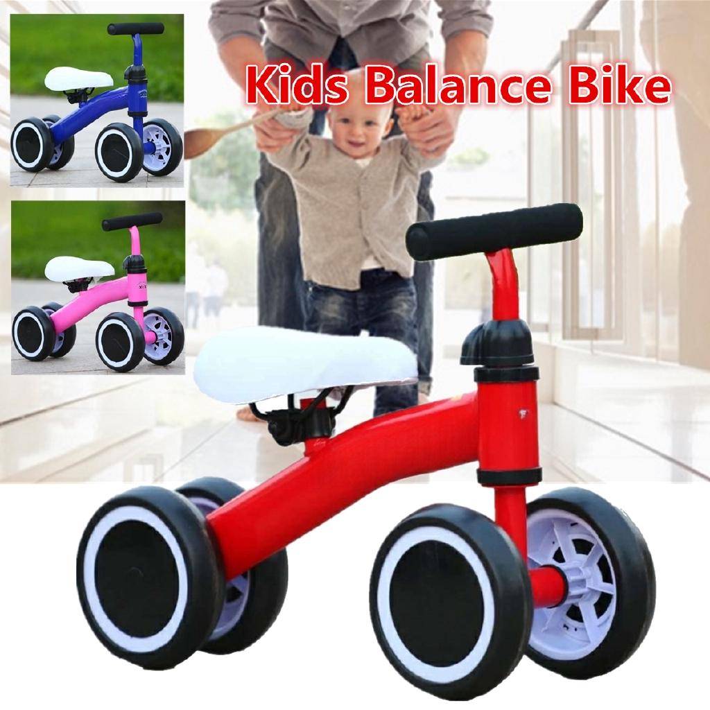 Baby Balanscykel Lära Sig Gå Få Känsla Ingen Fotpedal Åkleksaker för Barn Baby Småbarn 1-3 år Barn Trehjuling Cykel blå