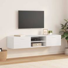 vidaXL TV-skab med skuffe Hvid 150 x 39 x 30 cm Konstrueret træ