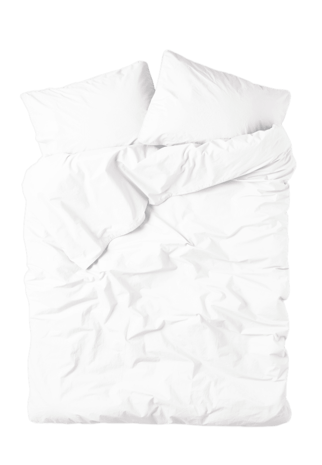 VIDE Enfärgat bäddset i percale 220x210 cm Sängkläder Vit ONESIZE