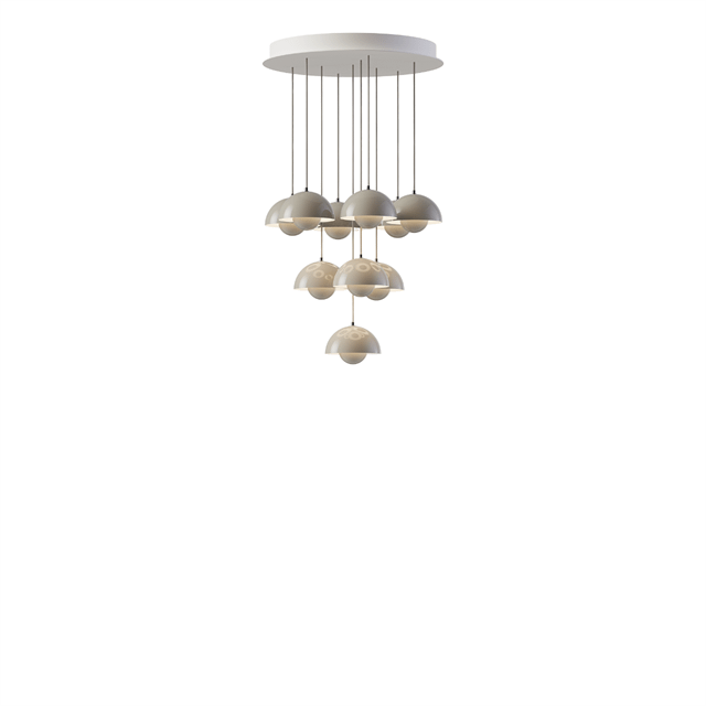 &Tradition Flowerpot Vp10 Lysekrone 10 Stk Ø53 Grå Beige - Lysekroner & Loftskroner Aluminium Grey Beige - 137166A209.