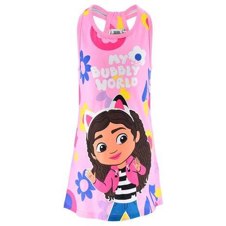 Gabbys Dockskåp Bubbly World rosa barnklänning sommar 3 år / 98 cm