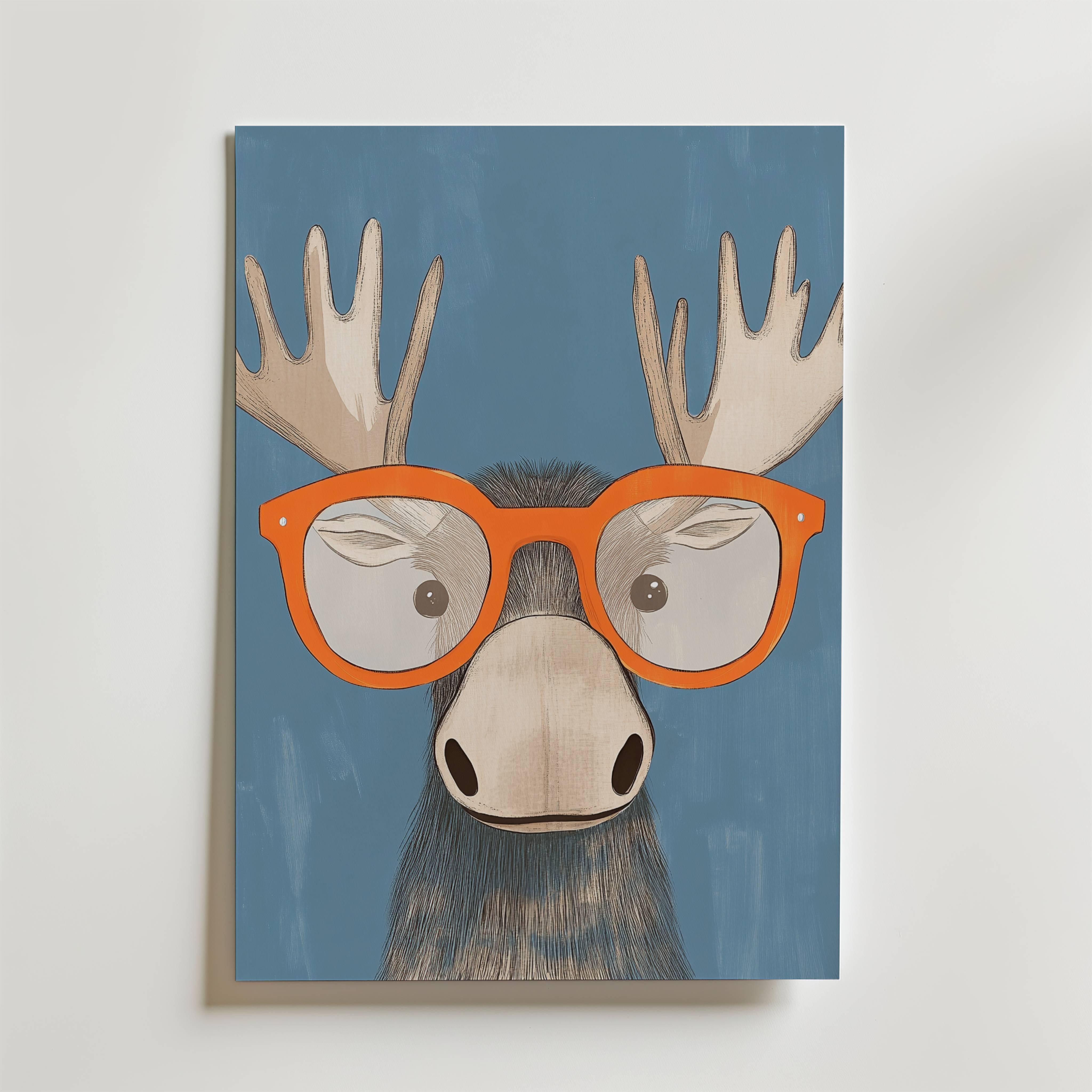Cool Moose Poster - Fine Art Poster 40x50 cm