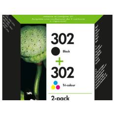 HP 302 2-pack Black/Tri-colour Original Ink Cartridges blækpatron 2 stk Standard udbytte Sort, Blå, Magenta, Gul