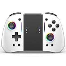 Switch Controller for Nintendo Switch Controller, Wireless Switch Pro Controller for Joycon, Handheld Switch OLED Grip Remote with 8 RGB Colors, Adjustable TURBO, Dual Motor Vibration, Back Button