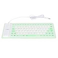 Portable Soft Silicone Keyboard, Foldable Flexible Keyboard, Roll Up Silent Soft Keyboard for PC Notebook Laptop (Green)