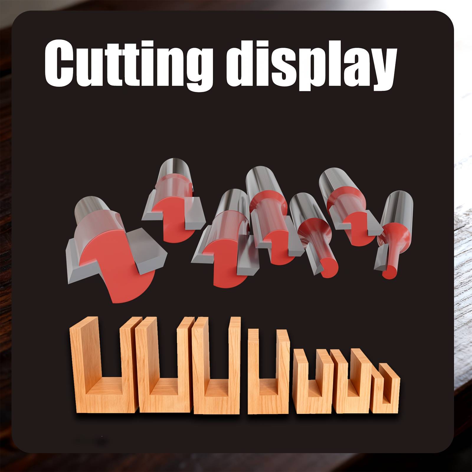 TEMU 7pcs Set, 8mm Shank Straight Flute Router Bit Set In Red, Steel Double & Single Spiral Straight Flute Milling Bits, 3/4/5/6/8/10/12mm Cutting Straight Flute Router Bits, Suitable For Woodworking