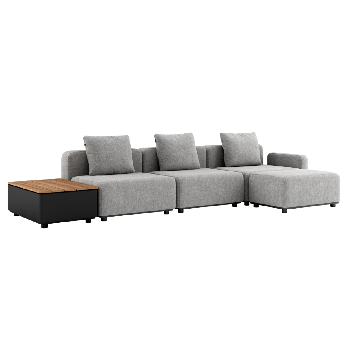 SACKit Cobana Lounge Sofa - 3 seater w/ Patio Storage Table - Cobana Black