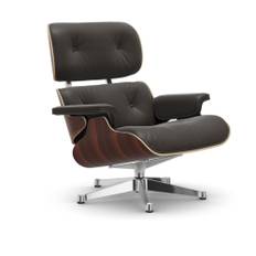 Vitra - Lounge Chair, Santos Palisander Polished base, Leather Cat. L40 Leather Premium 77 - Lænestole - Charles & Ray Eames - Brun - Metal/Træ