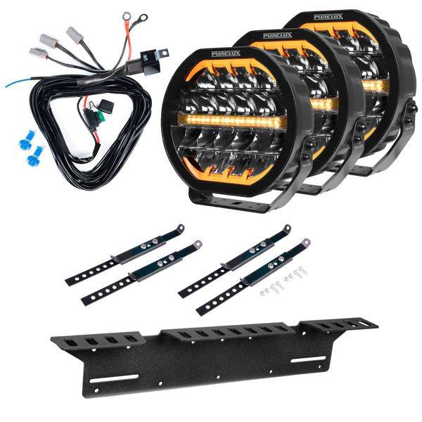 Extraljus PURELUX Ranger 9 - Rund / 23 cm / 160W, 3 st - Komplett paket