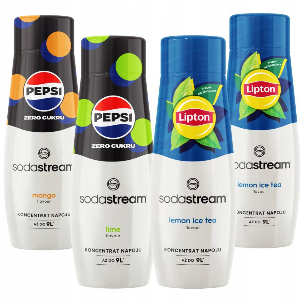 Sodastream-sirupper 2x Iste Citron + PepsiMax Mango + PepsiMax Lime