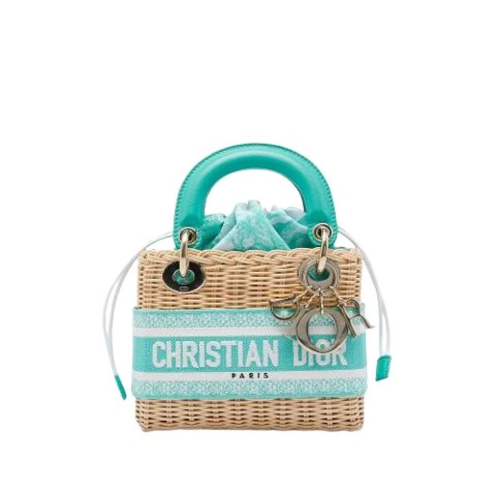 Dior Vintage Pre-owned Lady Wicker Bucket Bag - Vintage - Dame - Grøn - ONE SIZE - Læder