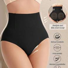 Hög midja formande trosor sömlösa magkontrolltrosor midjetränare bantning mantel kvinna platt mage höft rumpa lyftare trosor kvinnor shapewear - Svart (L,M,S,XL,XXL)