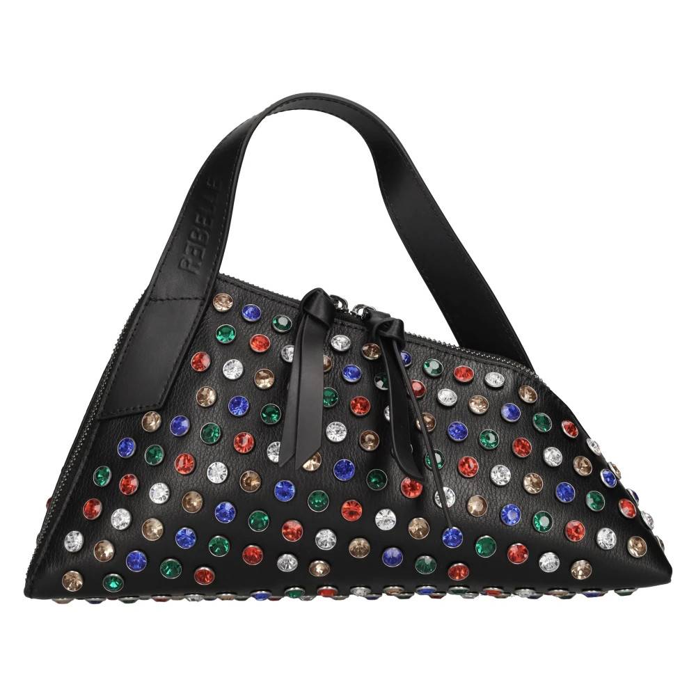 Rebelle Lille Diamant Lædertaske - Tasker - Dame - Sort - ONE SIZE - Læder