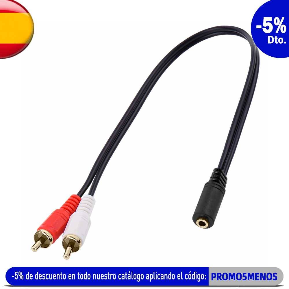 3.5mm to 2 rca kabel adapter stereo aux hona mini jack to 2 phono hane ljudkabel y splitter för tv mixer förstärkare