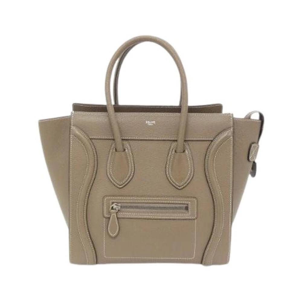 Celine Vintage Pre-owned Luggage Micro Calf Handbag - Vintage - Dame - Grå - ONE SIZE - Læder