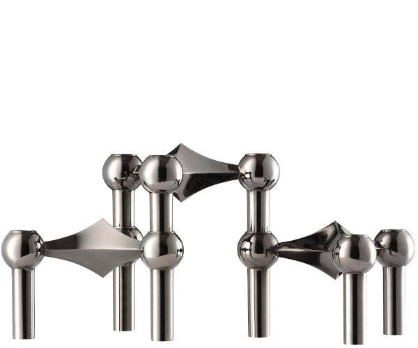 STOFF Nagel Lysestage - 3-Pak - Black Chrome