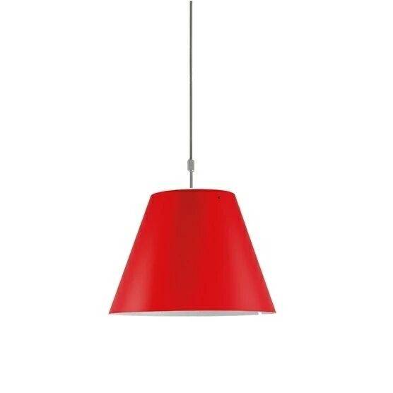 Costanza Up/Down Taklampa Aluminium M. Röd Lampskärm - Silver / Röd
