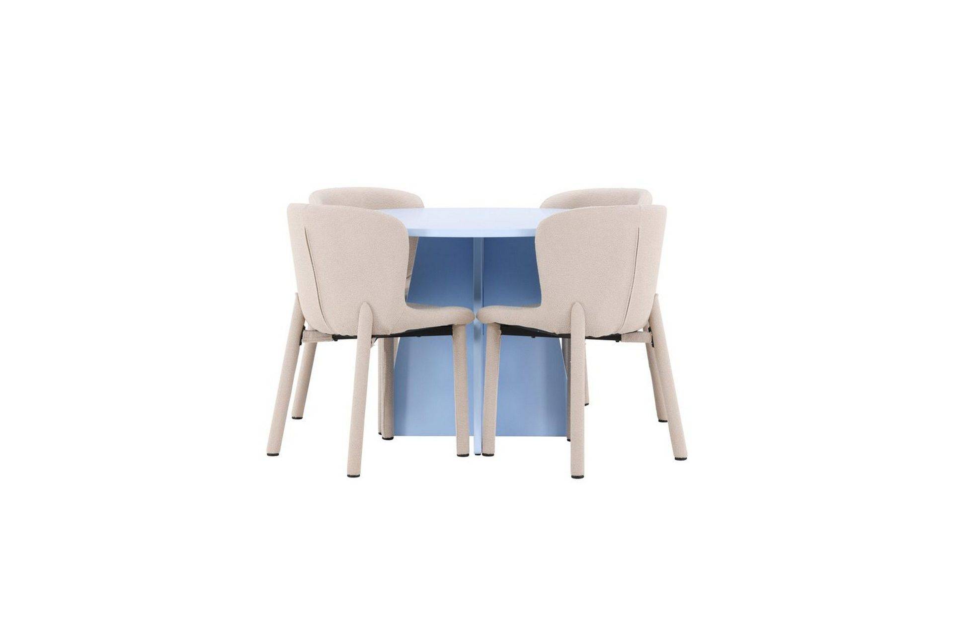 Venture Home Matgrupp Bootcut Runt 110 cm Babyblå med 4st Astoria Stolar Beige - Matgrupper Blå Trä