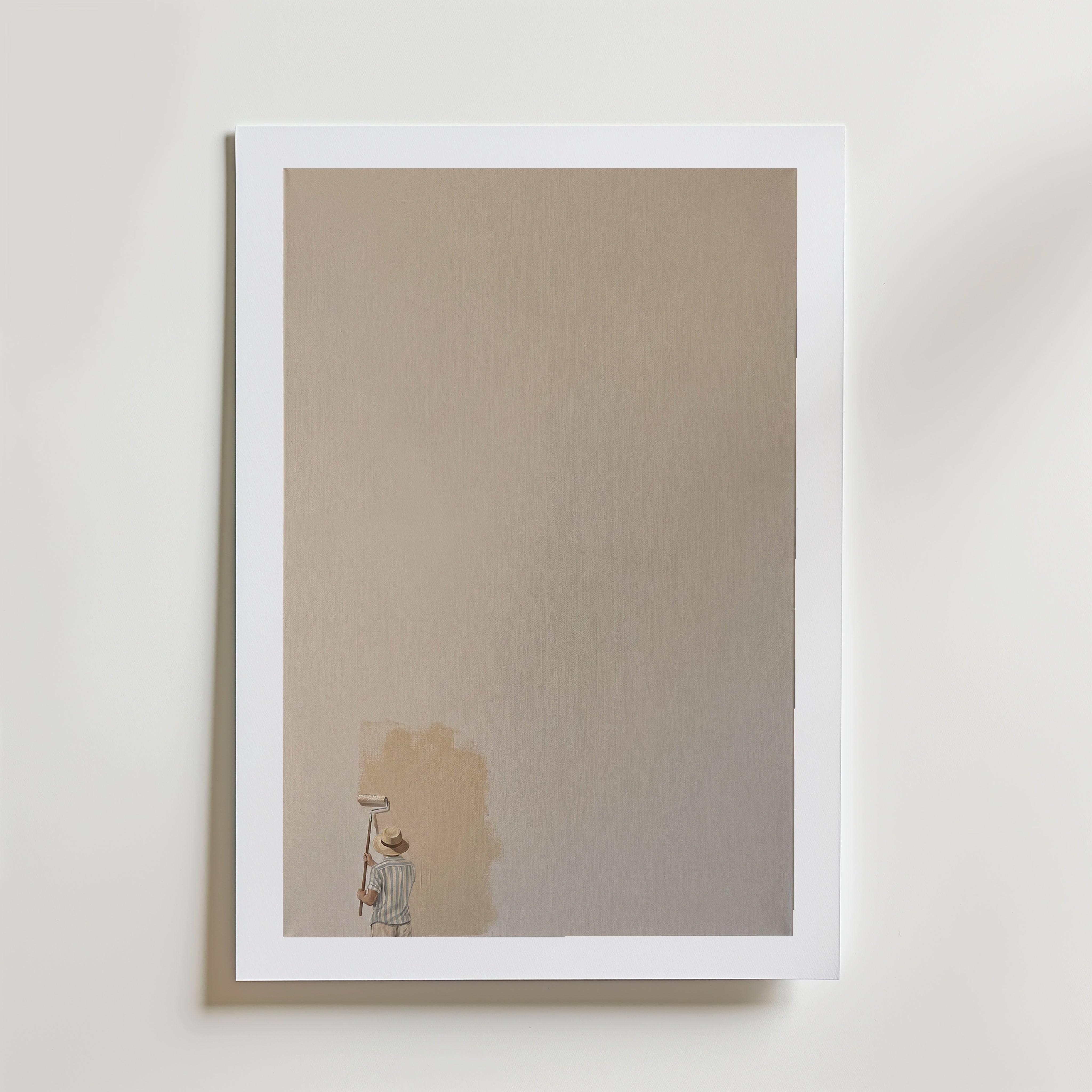 Painting Over The Past Poster - Fine Art Poster 40x50 cm Med passepartout