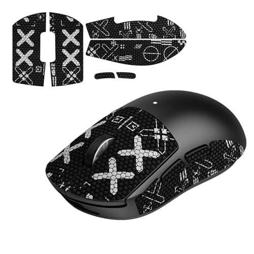 JINGDU Musgreppstejp kompatibel med Logitech G Pro X Superlight trådlös, halkfri musmatta för GPW X Superlätt spelmus, greppklistermärke för G Pro X trådlös mus, BlackX