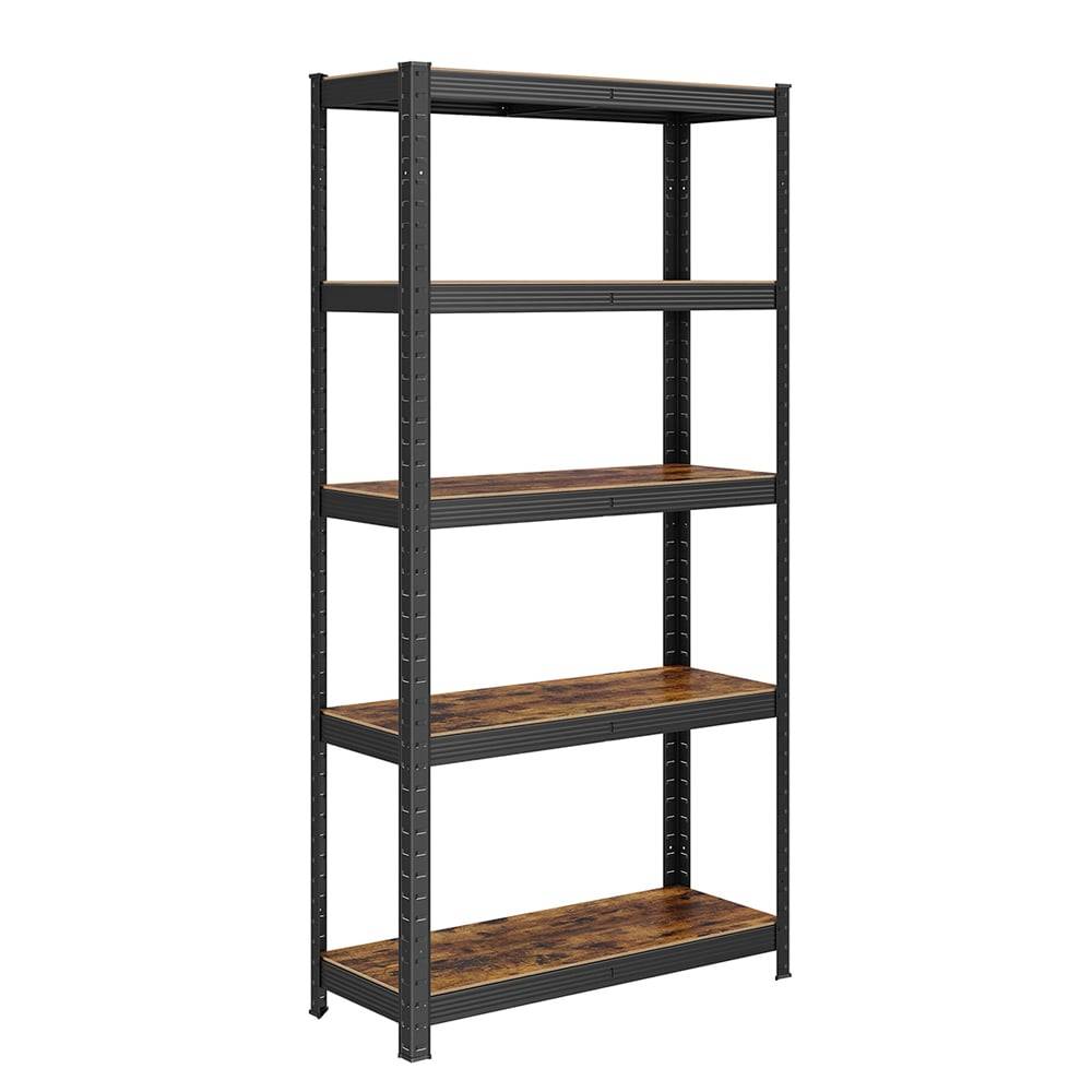 Opbevaringshylde i metal med 5 justerbare hylder - 150 x 75 x 30 cm.