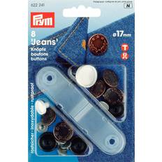 PRYM Jeansknappar mässing antik koppar Lagerkrans 17 mm 8 st