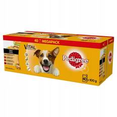 Våt mat Pedigree Vital Protection Kyckling Kalkon Kalvkött Nötkött Grönsak Morot 40 x 100 g