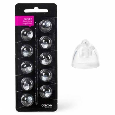 Oticon Dome Bass single minifit 8mm Model Alta/Sort (10/frp)