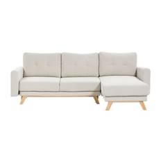 Faustin Hörnbäddsoffa 3-sits - Beige/Ljust trä Brun,Beige
