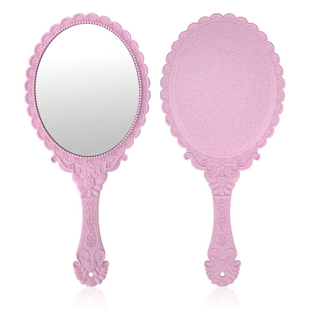 Kompakt design håndholdt spejl, dekorativt makeupspejl med vintage-stil til rejsespejl, refleksion i høj kvalitet, miljøvenligt materiale,