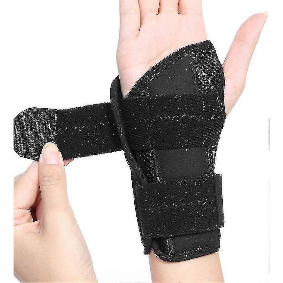 (Right hand-S, Black) Carpal Tunnel Wrist Brace, Breathable Wrist Splint Brace Night Support Adjustable Straps For Tendonitis Arthritis