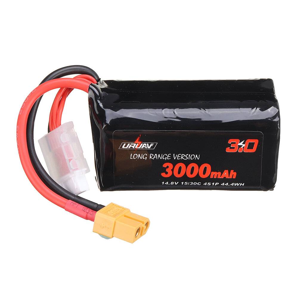 URUAV VTC6 18650 4S 14.8V 3000mAh 15/30C 4S1P LR Li-ion LionPack Batteri XT60-anslutning för GEPRC Crocodile Baby 4 Croc