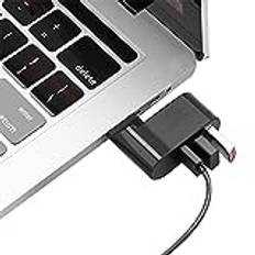 USB-splitter | 3 portar höghastighetsdelare – 3.0 eller 2.0 multiport-hubbar för PC, surfplatta, kamera, skrivare, 90 eller 180 grader roterbar Teksome