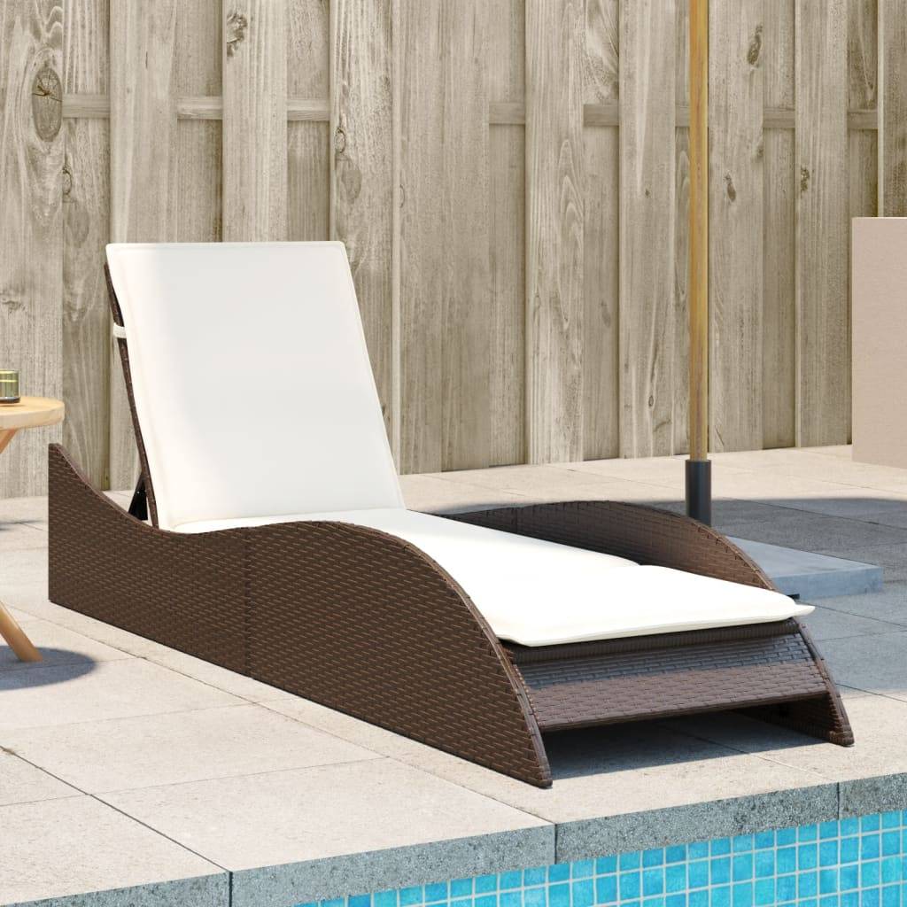 Liggestol Med Hynde Polyrattan - Brun / 60 x 205 x 73 cm