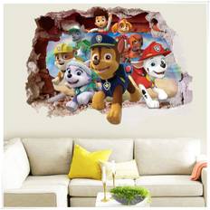 Patrol 3D Vægsticker Drenge Pige Værelse Paw Patrol Revnet Vægsticker